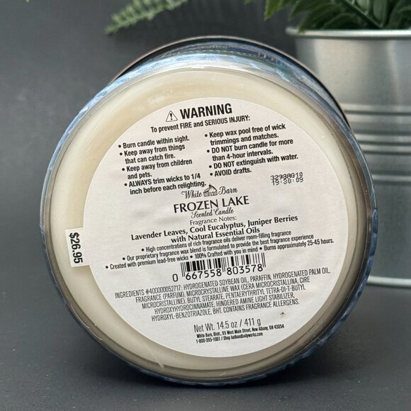 BBW Frozen Lake White Barn Bath & Body Works 3 Wick Candle - Picture 9 of 10